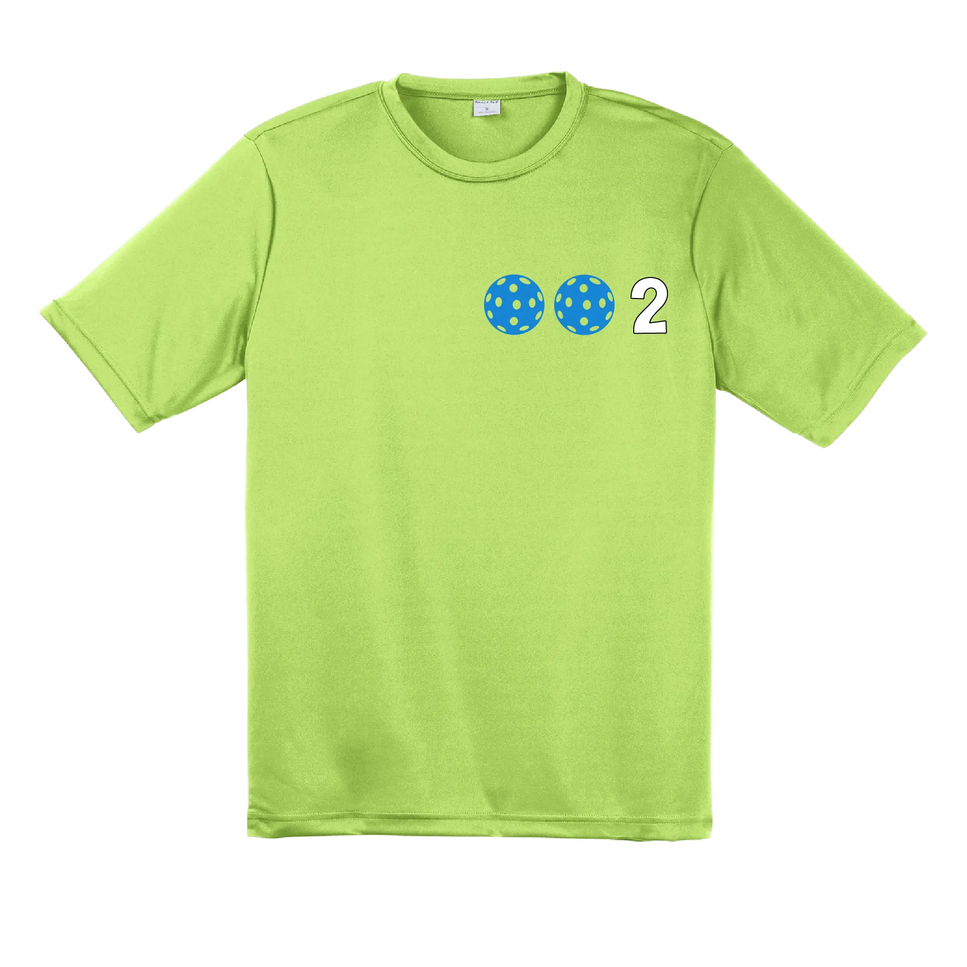 002 With Pickleballs (Yellow White Cyan) Customizable | Men's Short Sleeve Pickleball Shirt | 100% Polyester