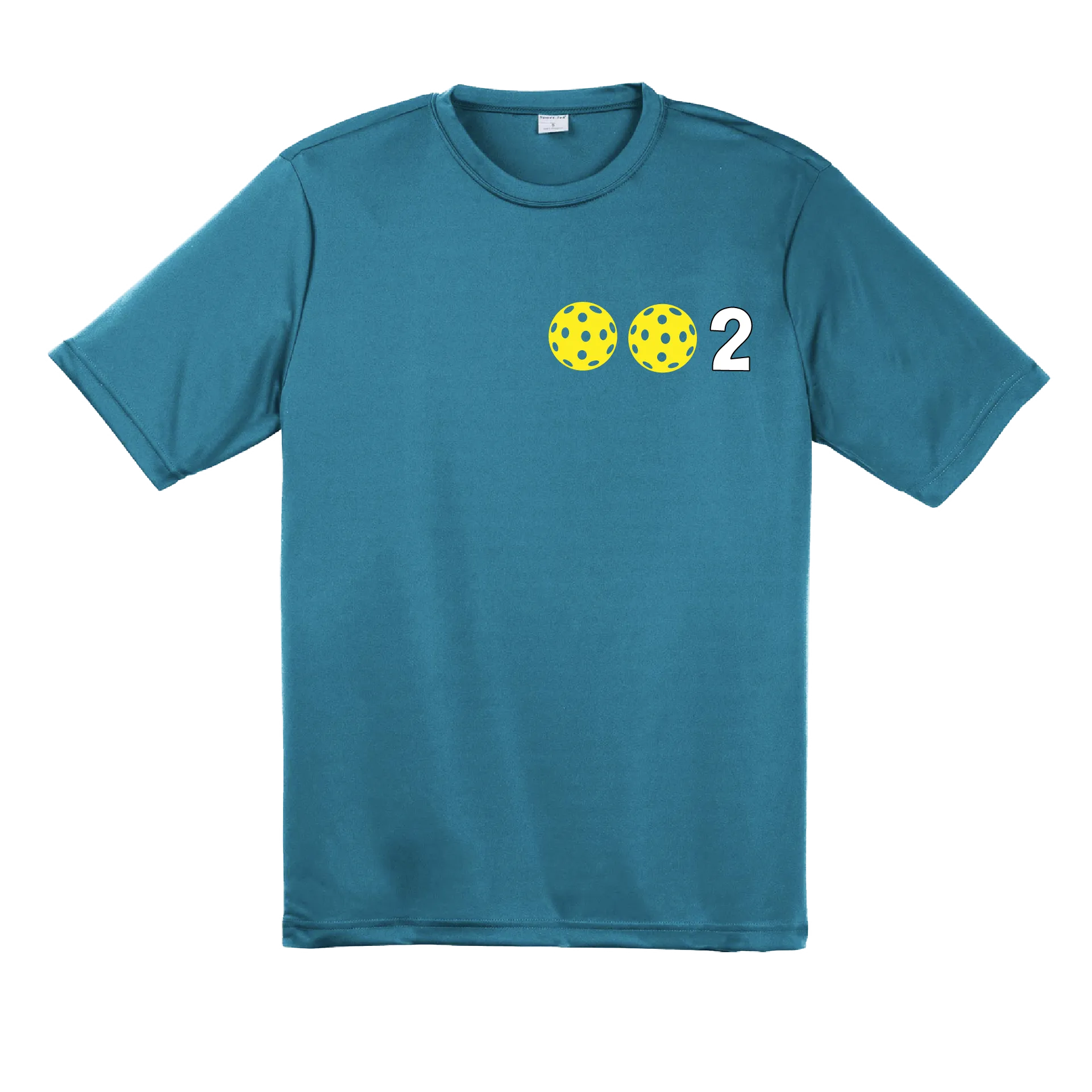 002 With Pickleballs (Yellow White Cyan) Customizable | Men's Short Sleeve Pickleball Shirt | 100% Polyester