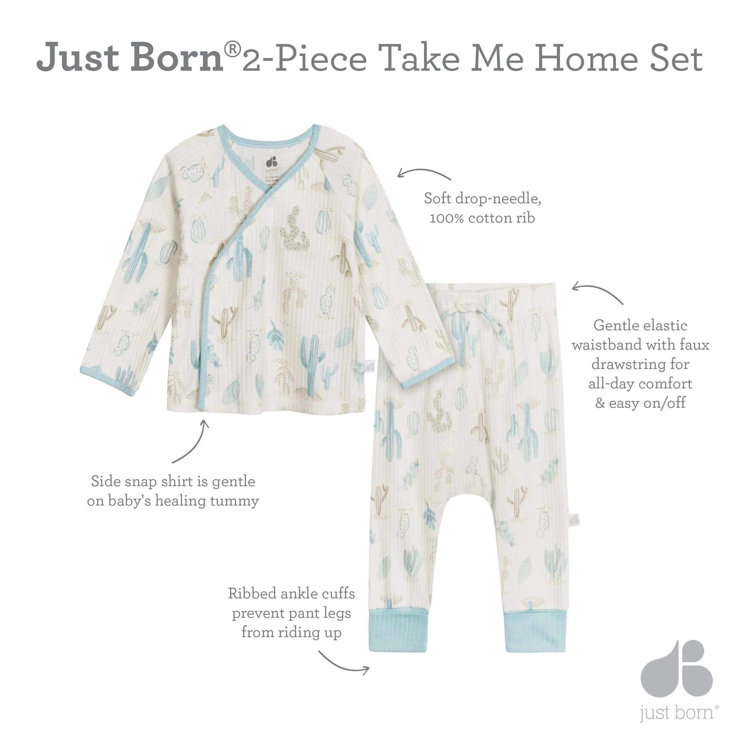 2-Piece Baby Boys Desert Cactus Take Me Home Set