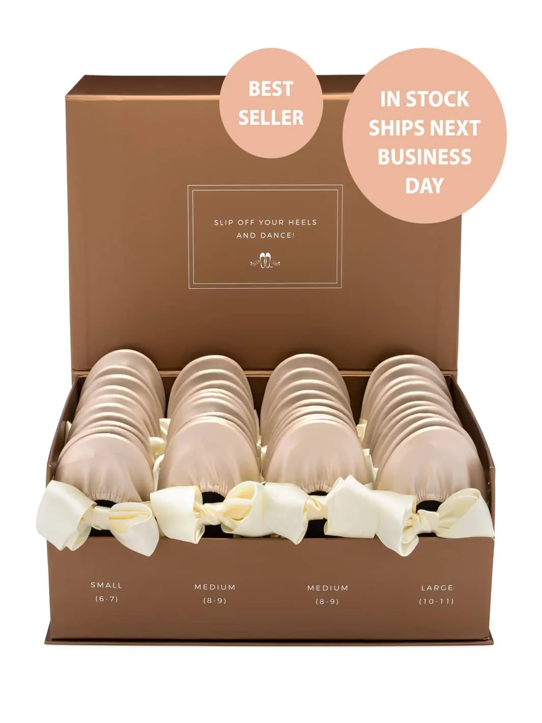 20 Pairs of Champagne Rescue Flats (ROSE GOLD Display Box)