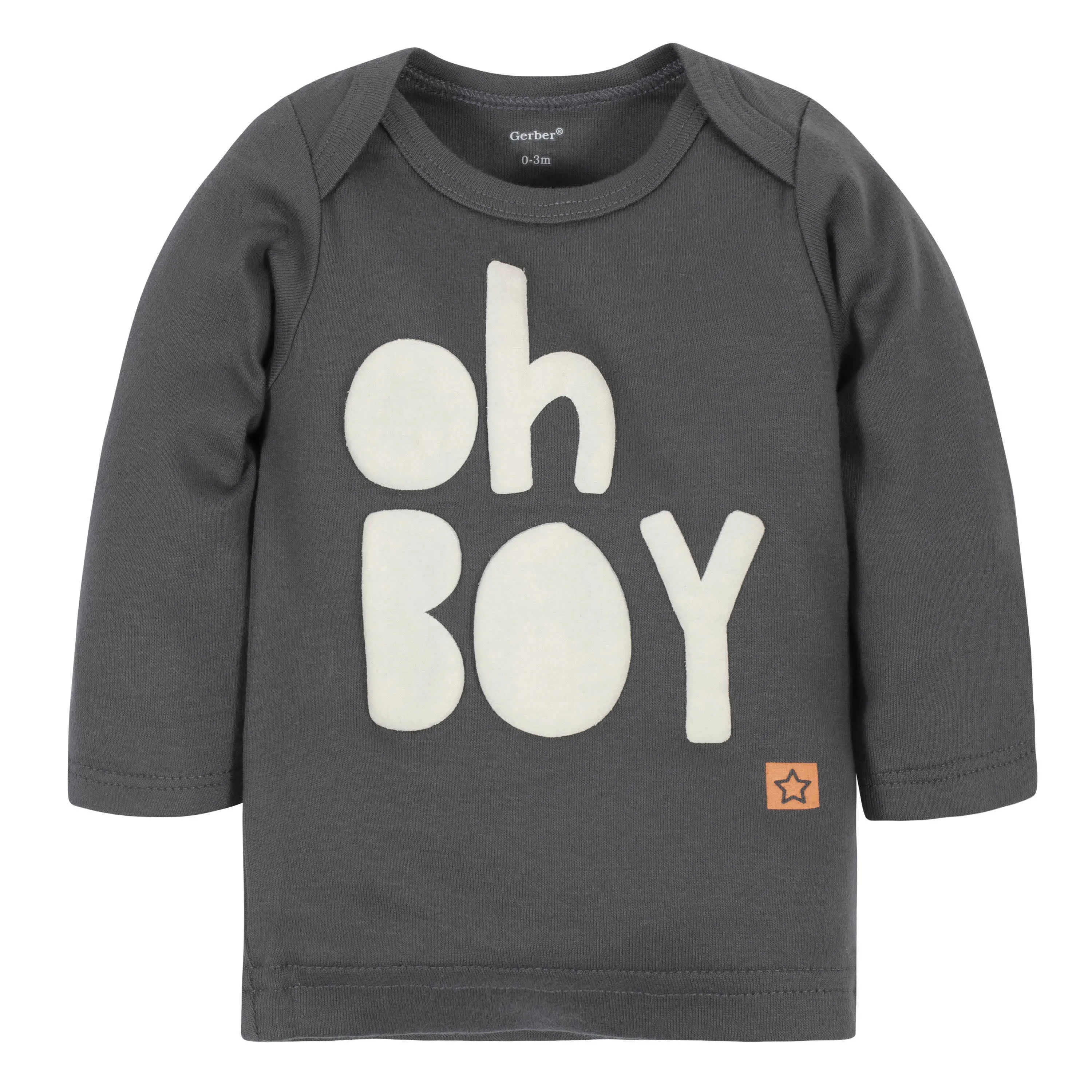 3-Piece Baby Boys Comfy Stretch "Oh Boy" Shirt, Footed Pant and Cap Set