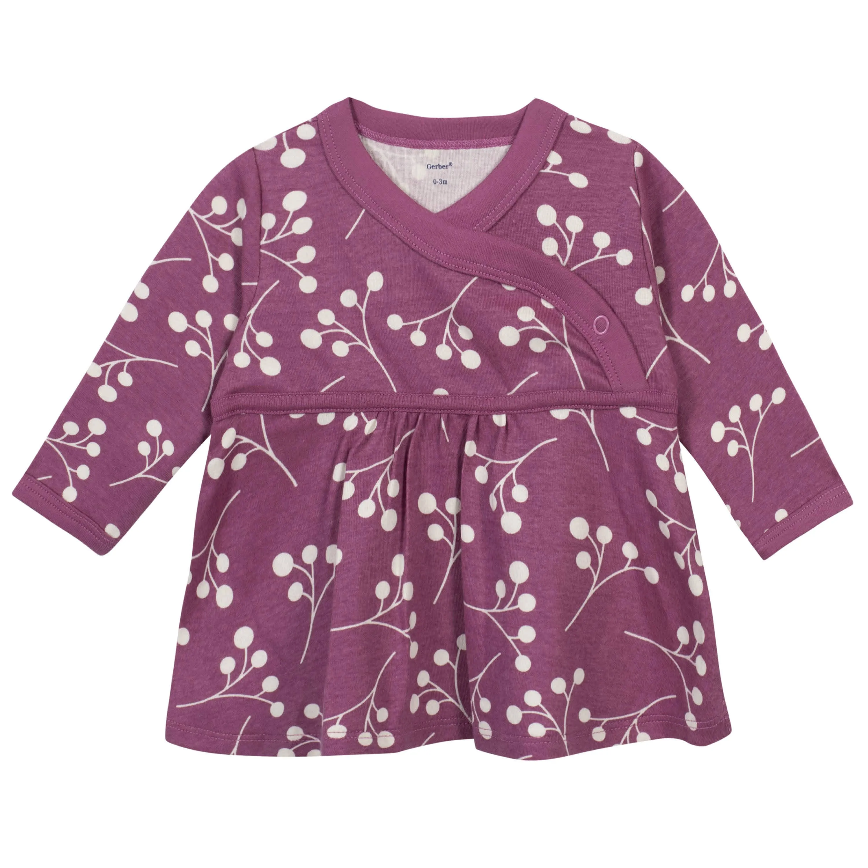 3-Piece Baby Girls Comfy Stretch Floral Shirt, Footed Pant and Cap Set