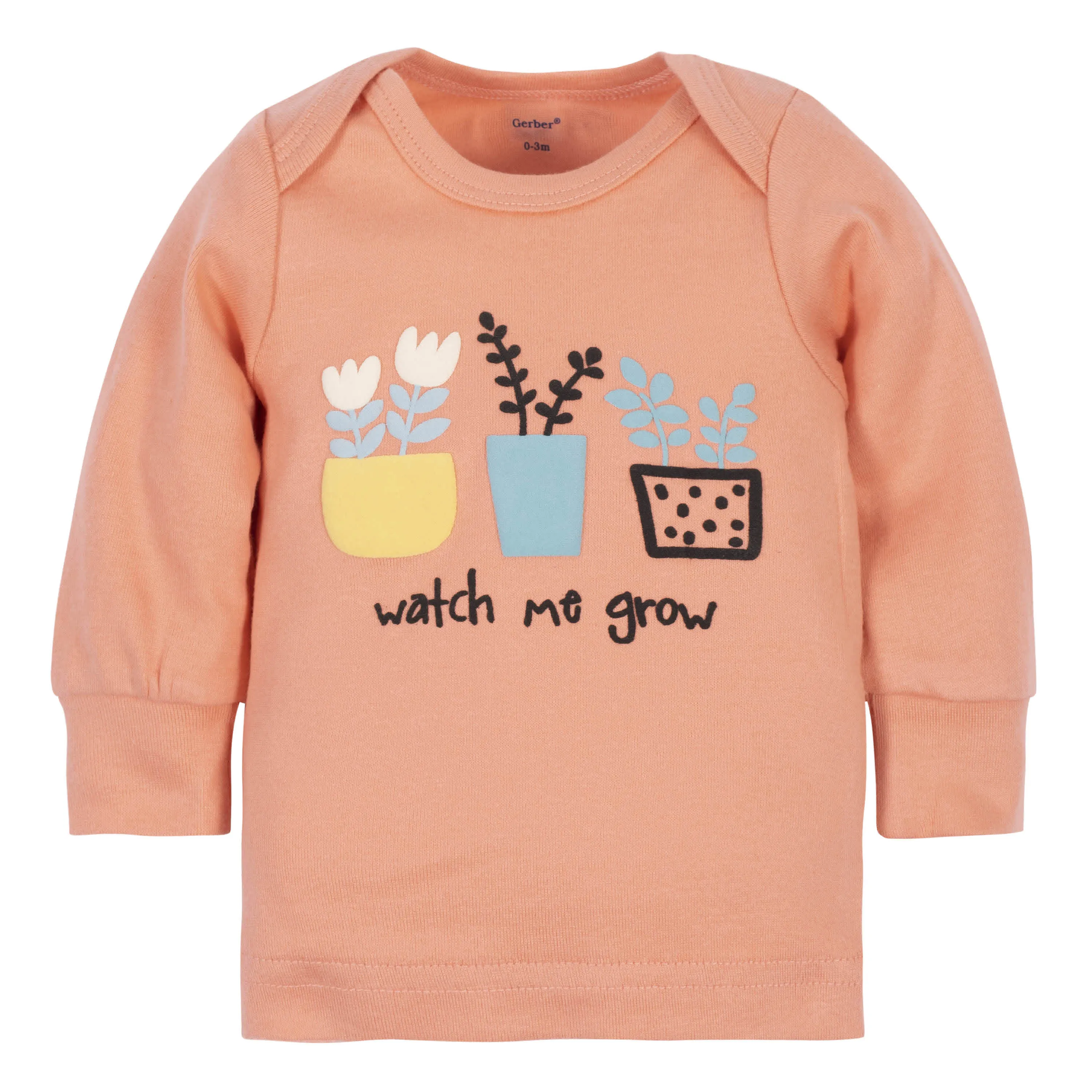 3-Piece Baby Girls Comfy Stretch "Watch Me Grow" Shirt, Footed Pant and Cap Set