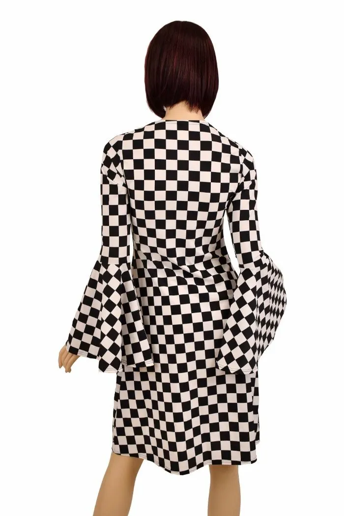 A-Line Black & White Mod Dress