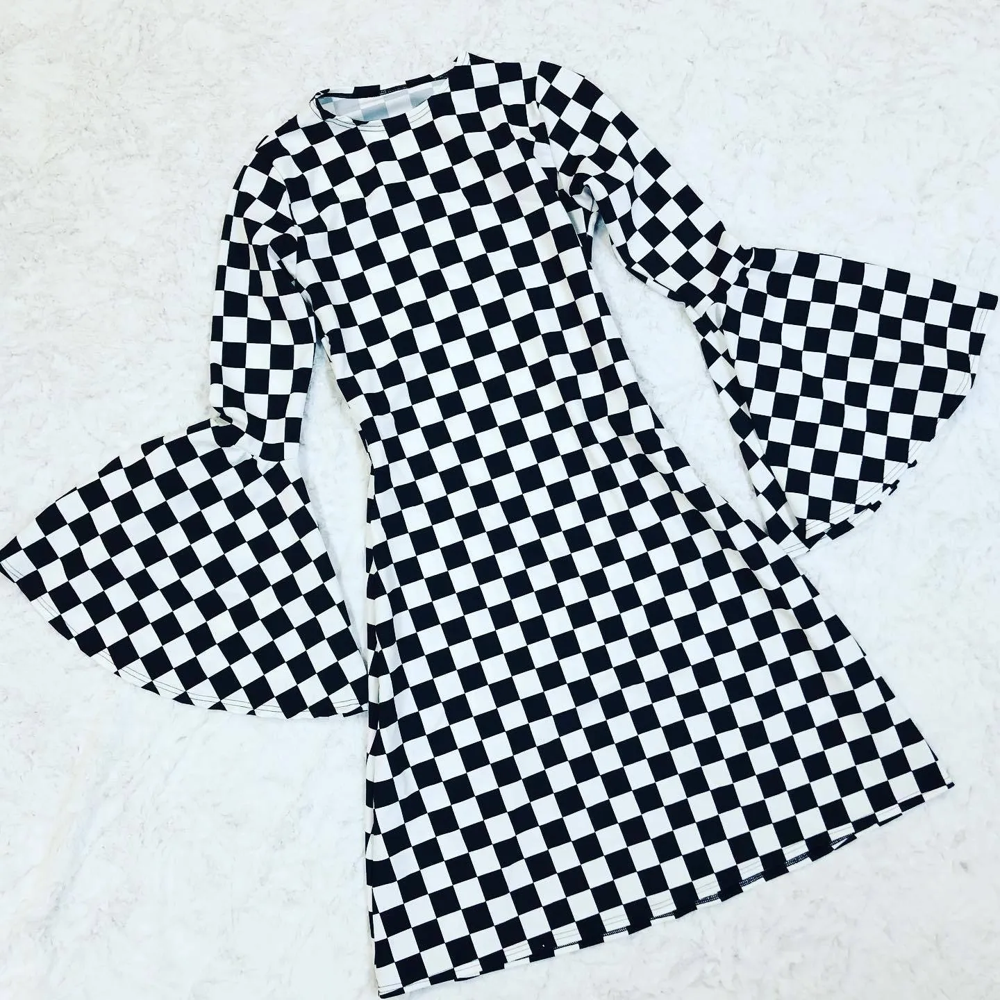 A-Line Black & White Mod Dress