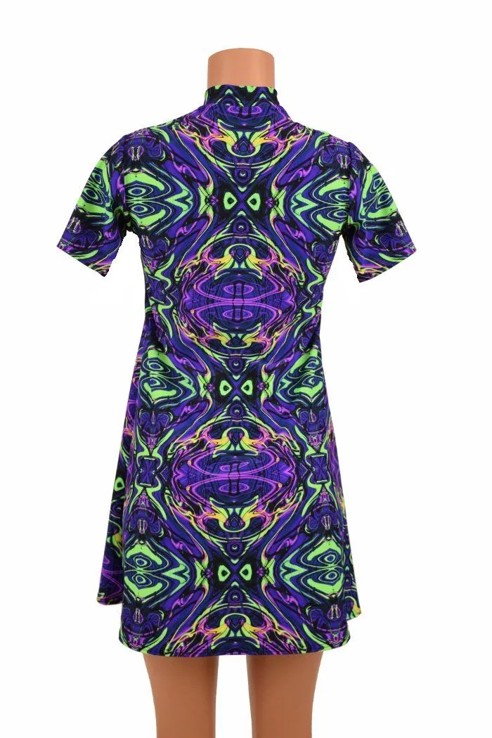 A-Line Neon Melt Dress