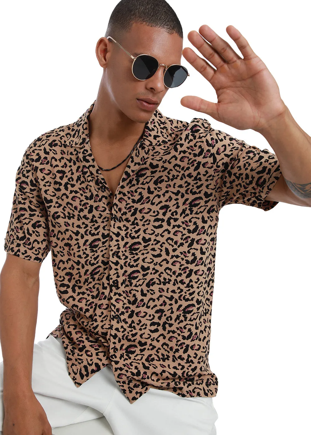 Animalistic Print Half sleeve shirt