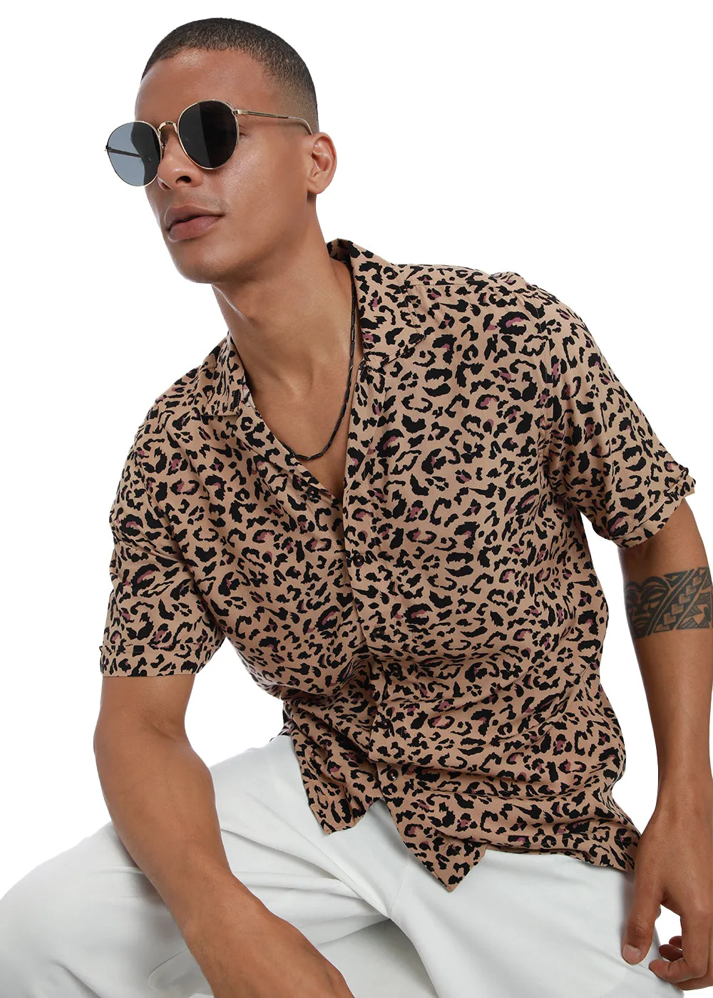 Animalistic Print Half sleeve shirt