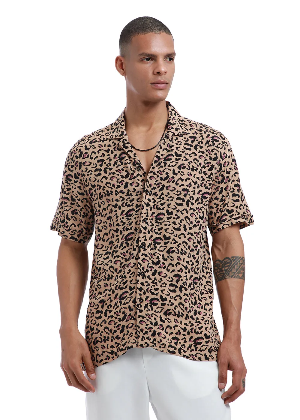 Animalistic Print Half sleeve shirt