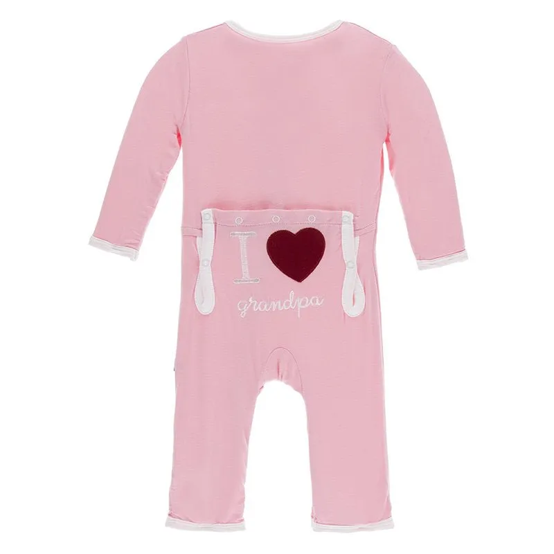 Applique Coverall with Zipper in Lotus I Love Grandpa