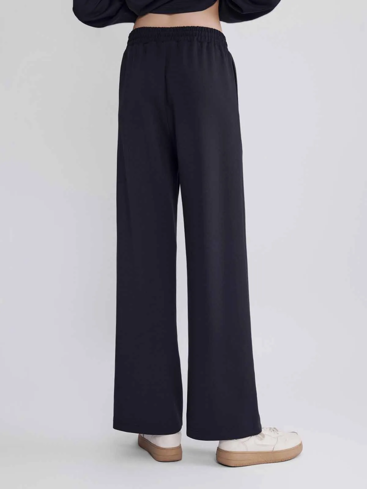 ASOBIO Mid-Rise Wide-Leg Cozy Sweatpants