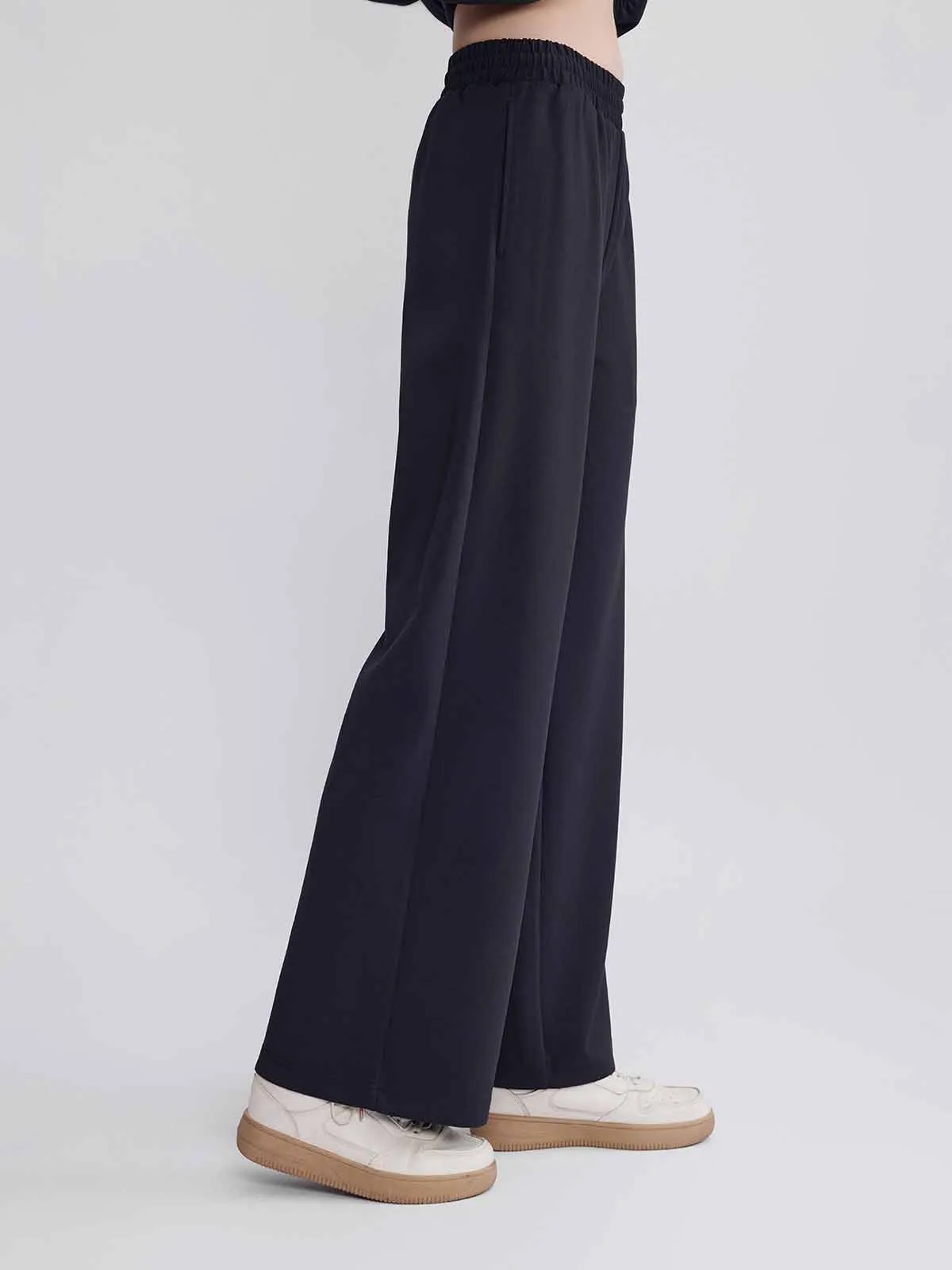 ASOBIO Mid-Rise Wide-Leg Cozy Sweatpants