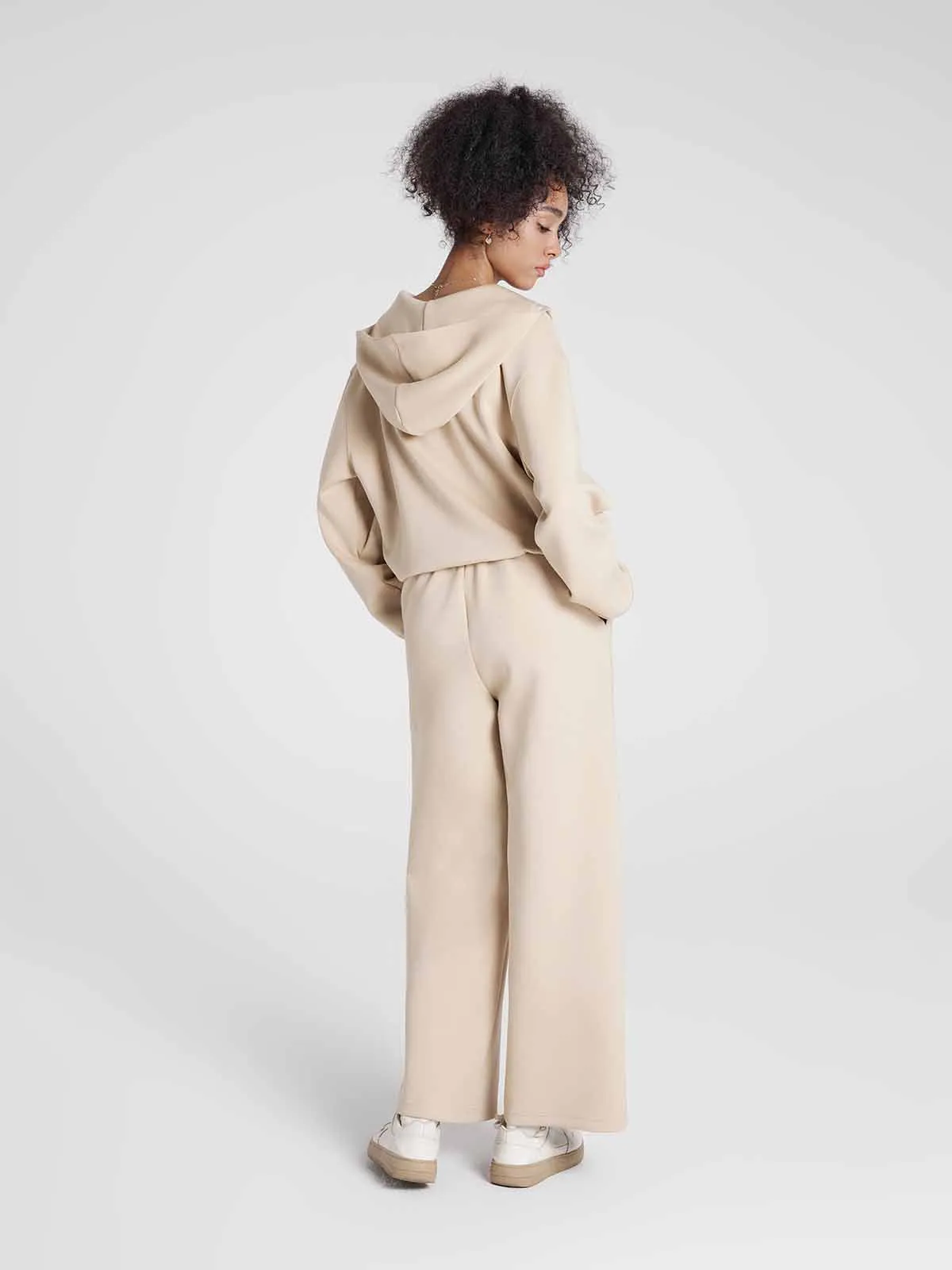 ASOBIO Mid-Rise Wide-Leg Cozy Sweatpants