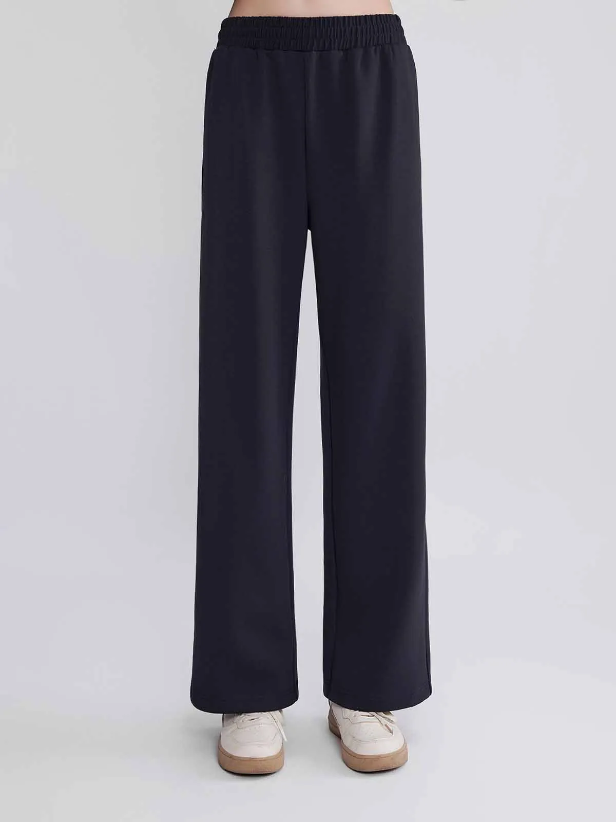 ASOBIO Mid-Rise Wide-Leg Cozy Sweatpants