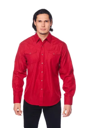 Avalon Men's Long Sleeve Western Cotton Dyed Plain Shirt