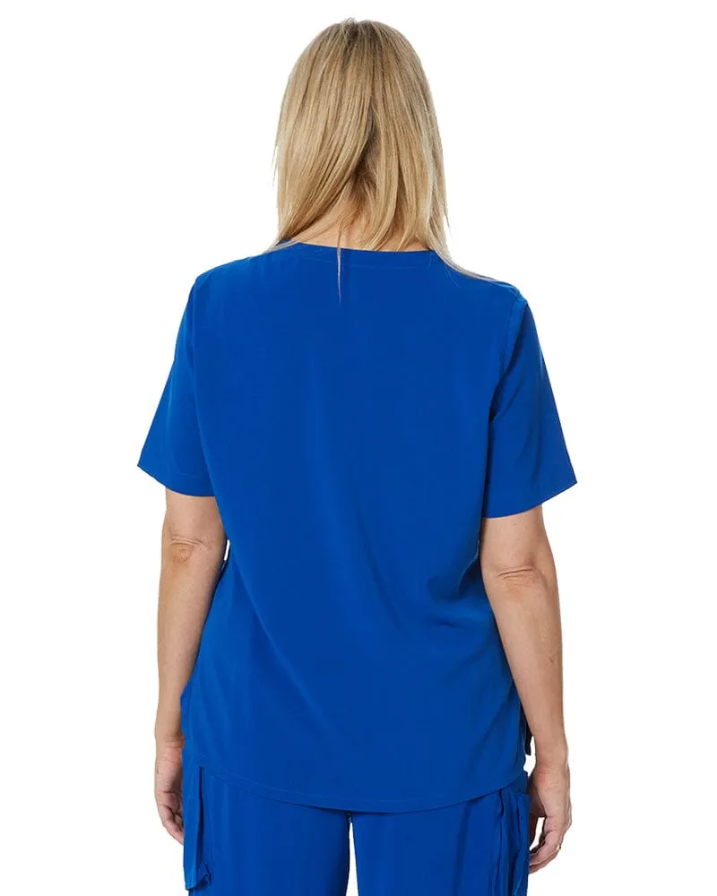 Avery Womens Easy Fit V Neck Scrub Top - Electric Blue