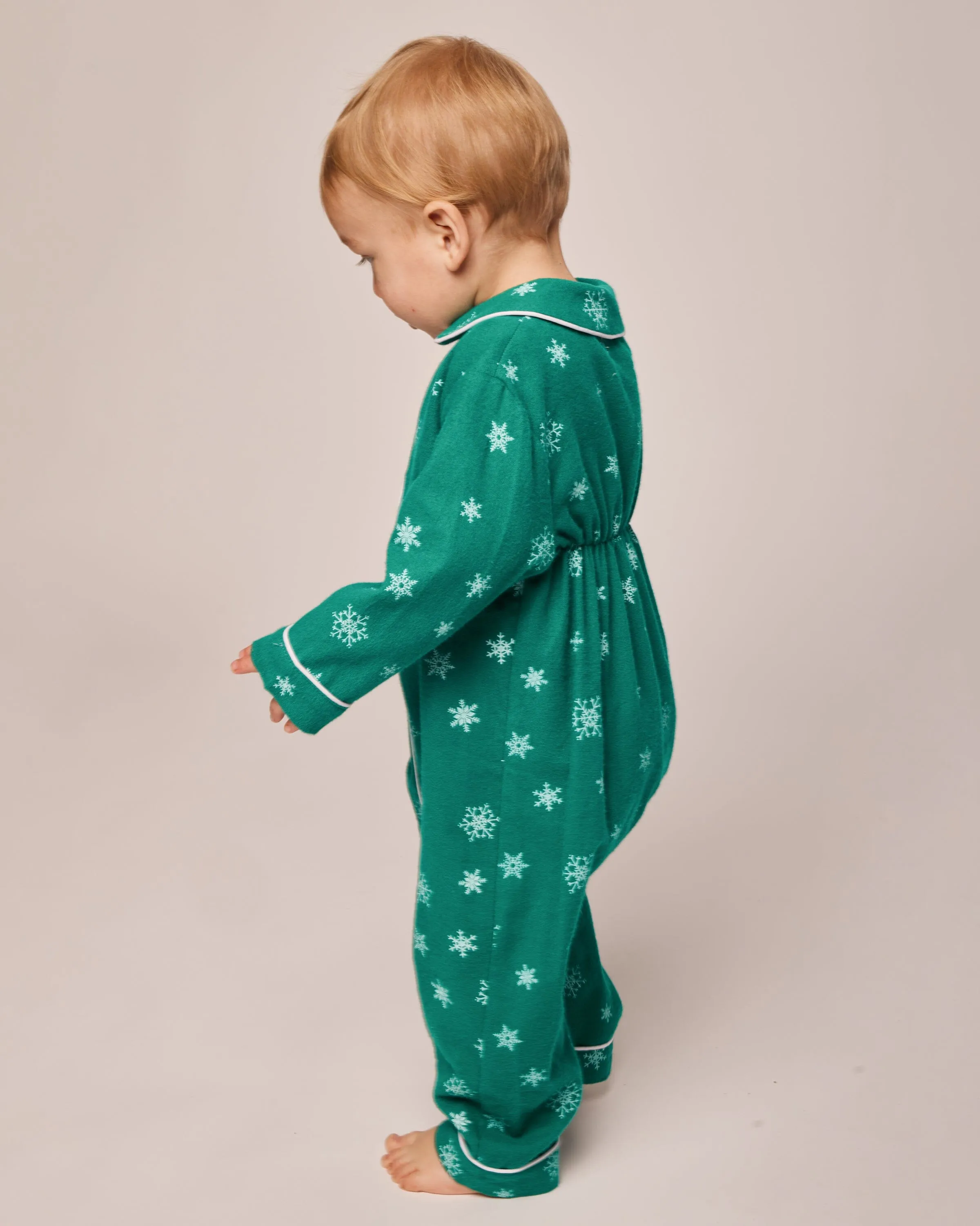 Baby's Flannel Cambridge Romper | Emerald Wonderland