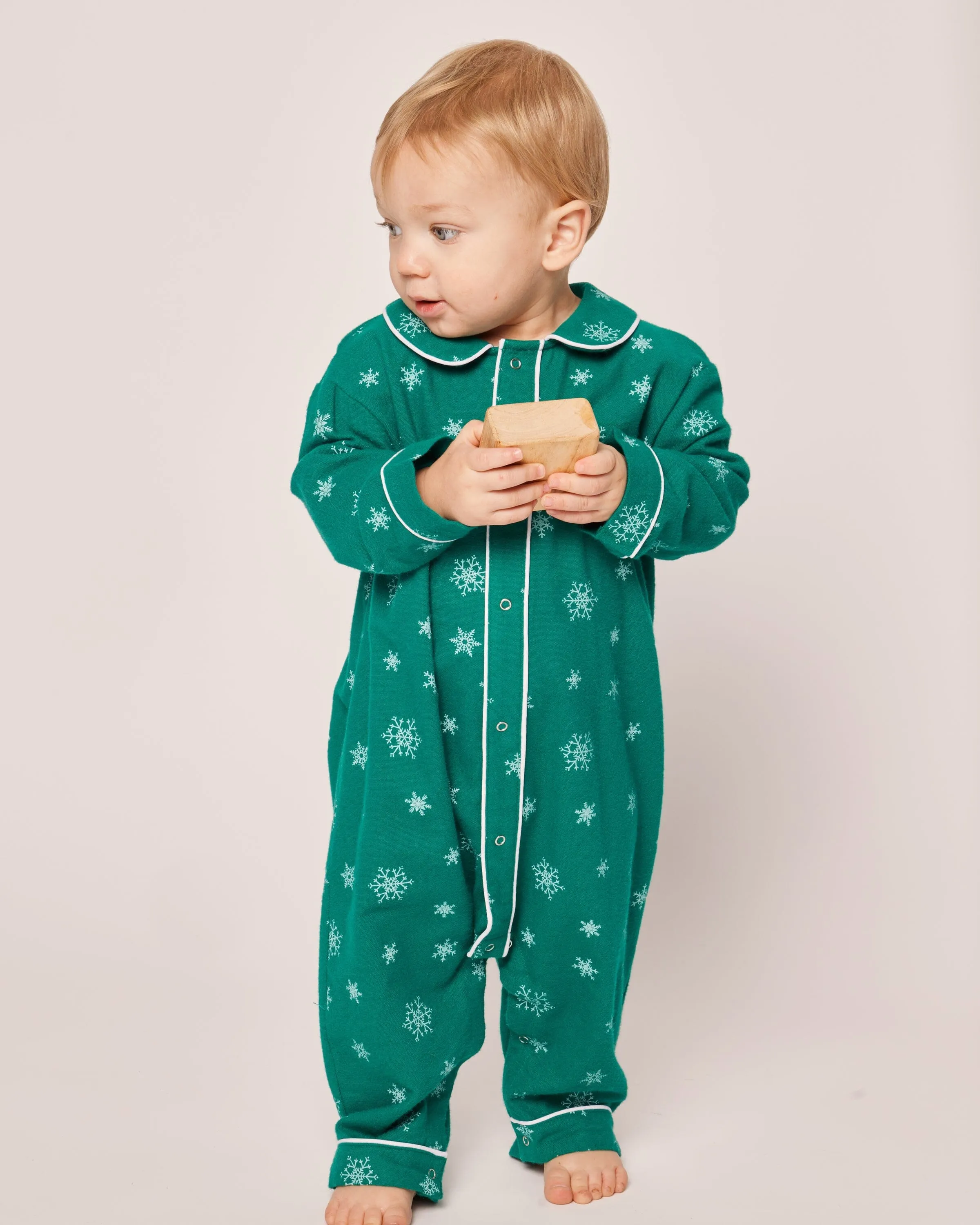 Baby's Flannel Cambridge Romper | Emerald Wonderland