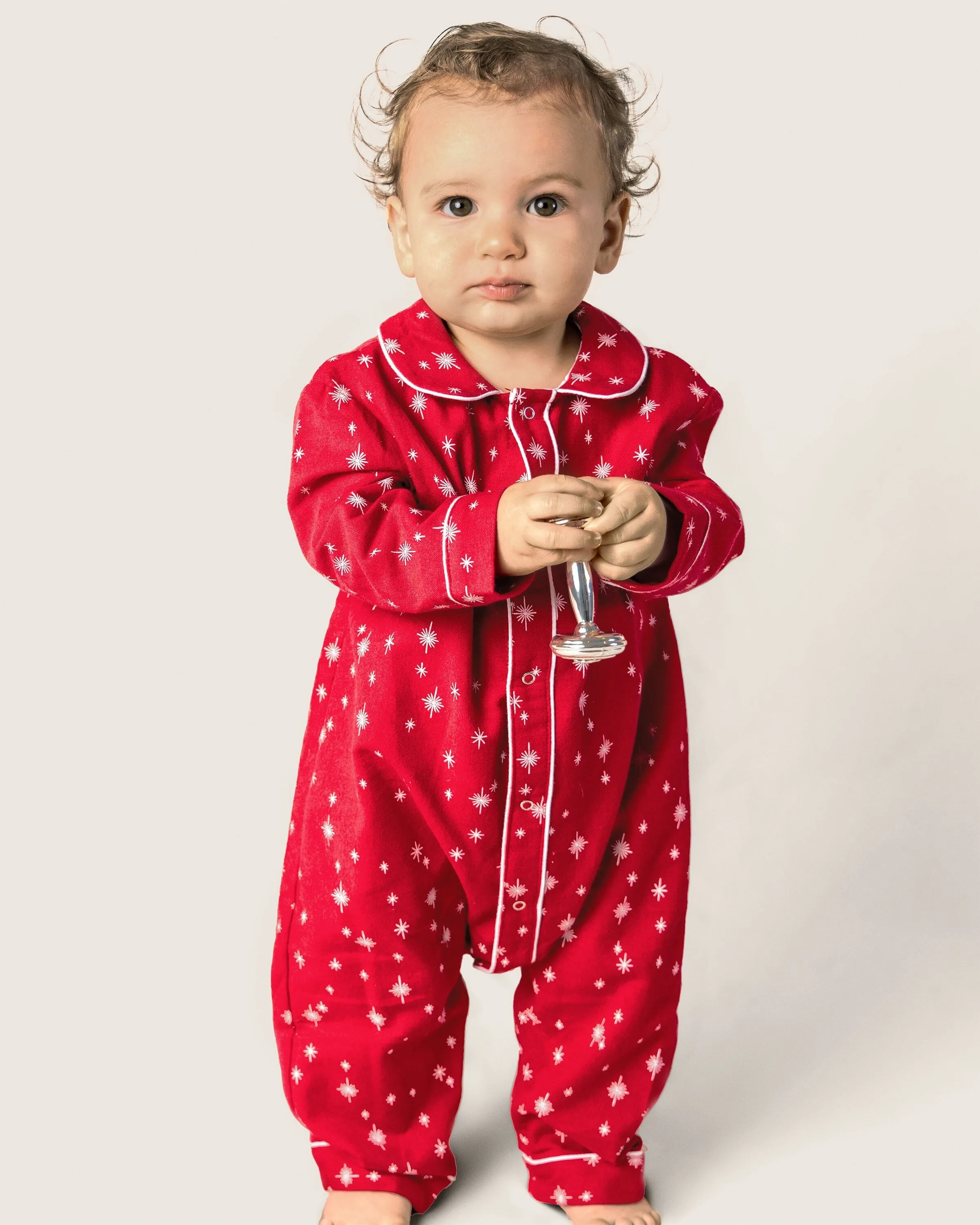 Baby's Flannel Cambridge Romper | Starry Night