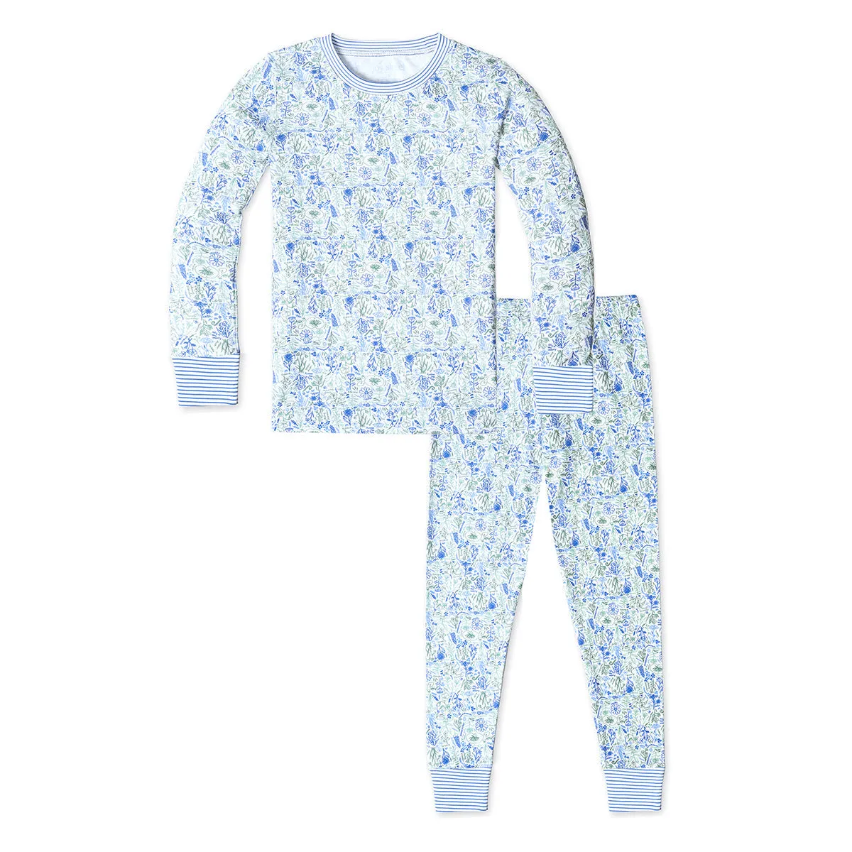 Birth Flowers Two Piece Long Pajamas