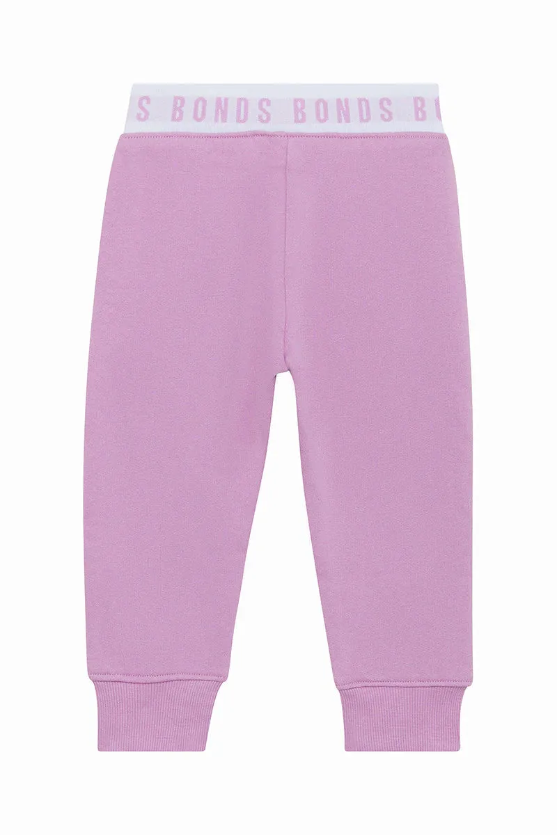 Bonds Baby Logo Fleece Trackie - Purple Peonie