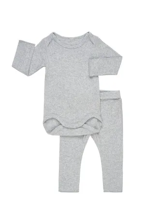 Bonds Pointelle Long Sleeve Bodysuit and Legging Set - New Grey Marle