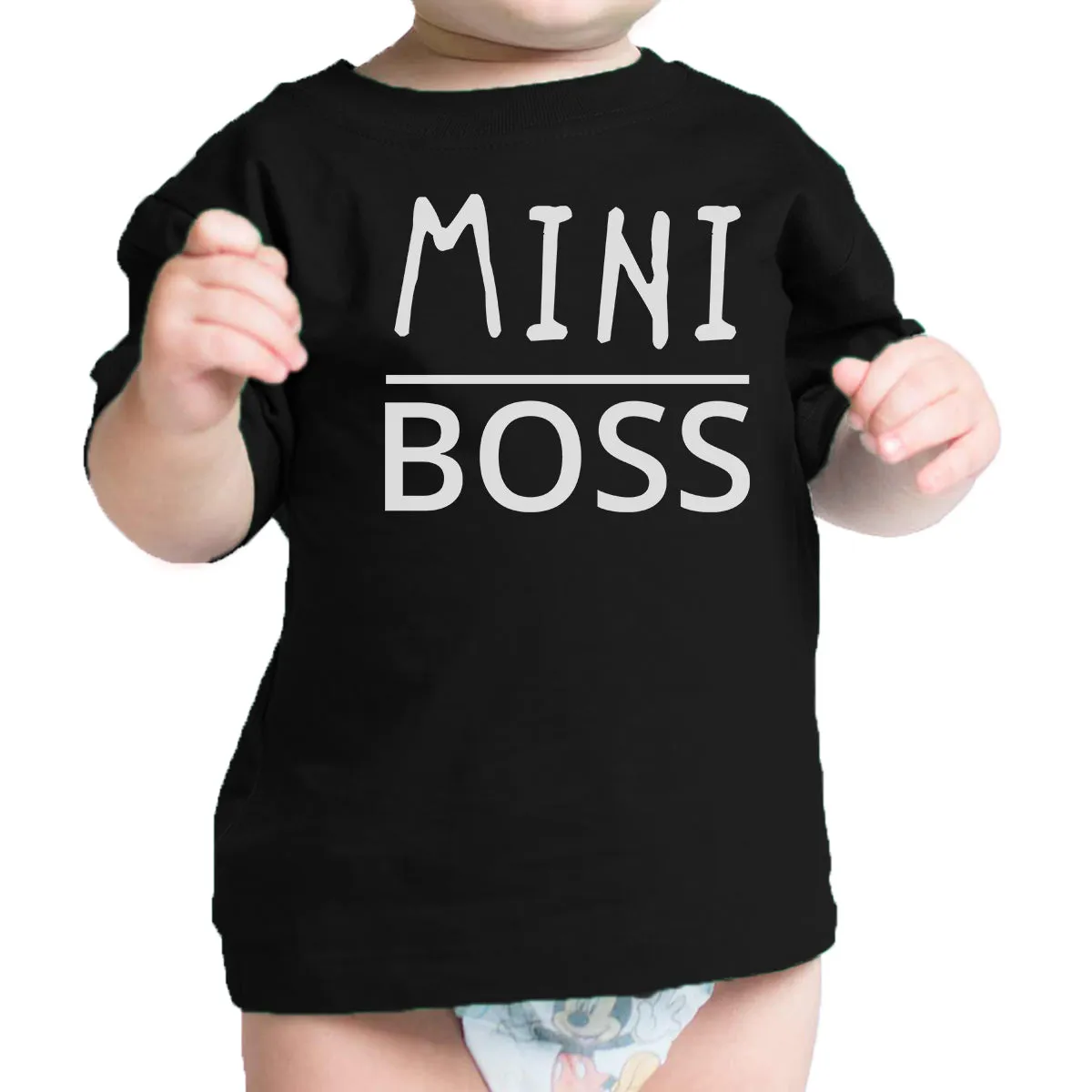 Boss Man Mens Black Graphic T-Shirt Matching Outfits For Family