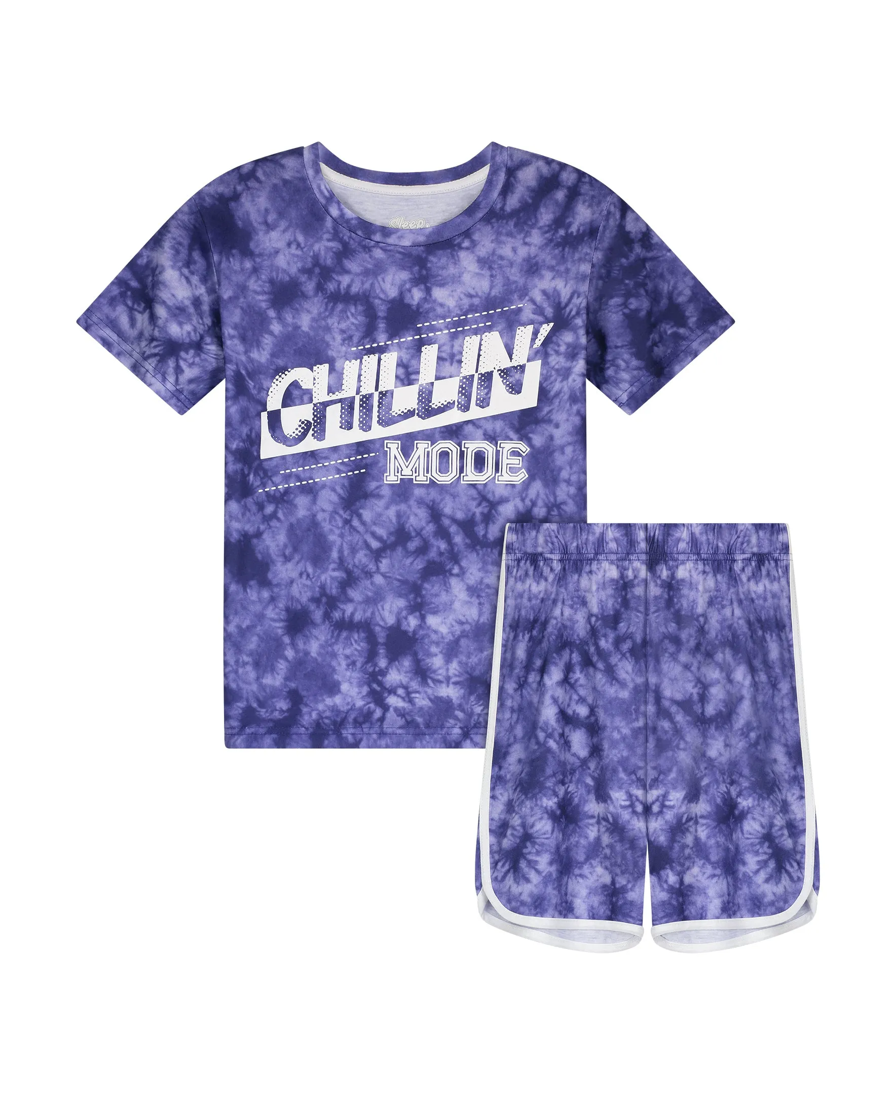 Boys Glow In The Dark Chillin' Mode 2-Piece Pajama Sleep Shorts Set