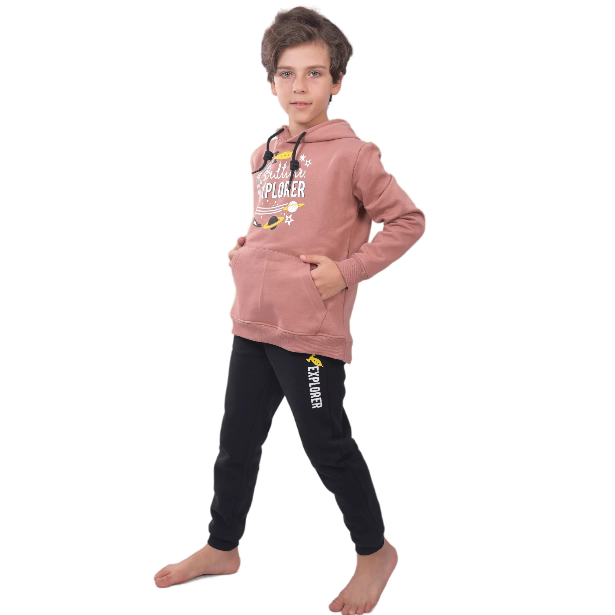 Boys' Winter Pajama Set Hoodie & Pant - Kashmir