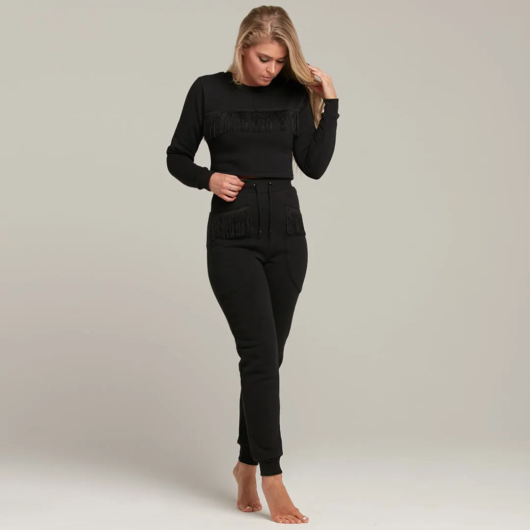 Caggie Fringing Detailed Tracksuit Crop - CT080