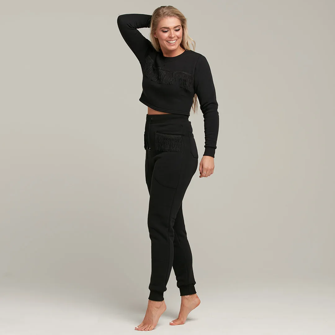 Caggie Fringing Detailed Tracksuit Crop - CT080