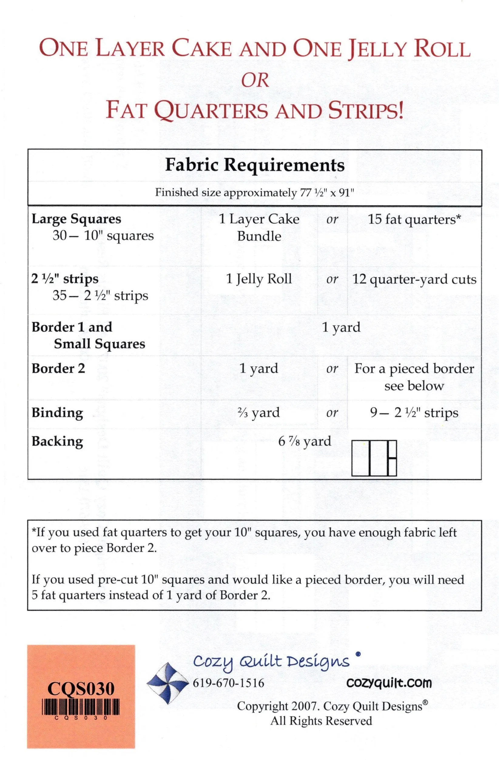 CAKE MIX - Cozy Quilt Designs Pattern DIGITAL DOWNLOAD