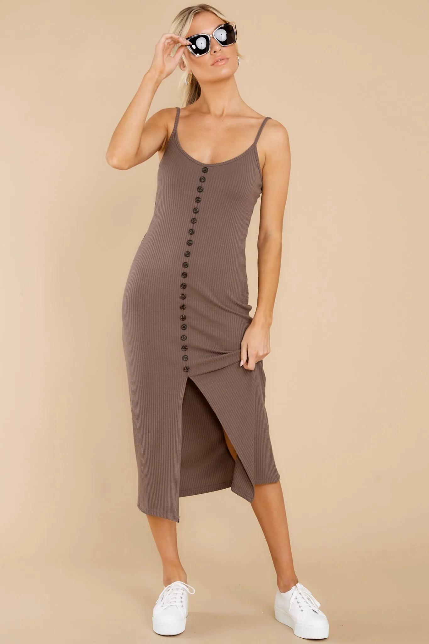 Check The Agenda Pewter Grey Midi Dress