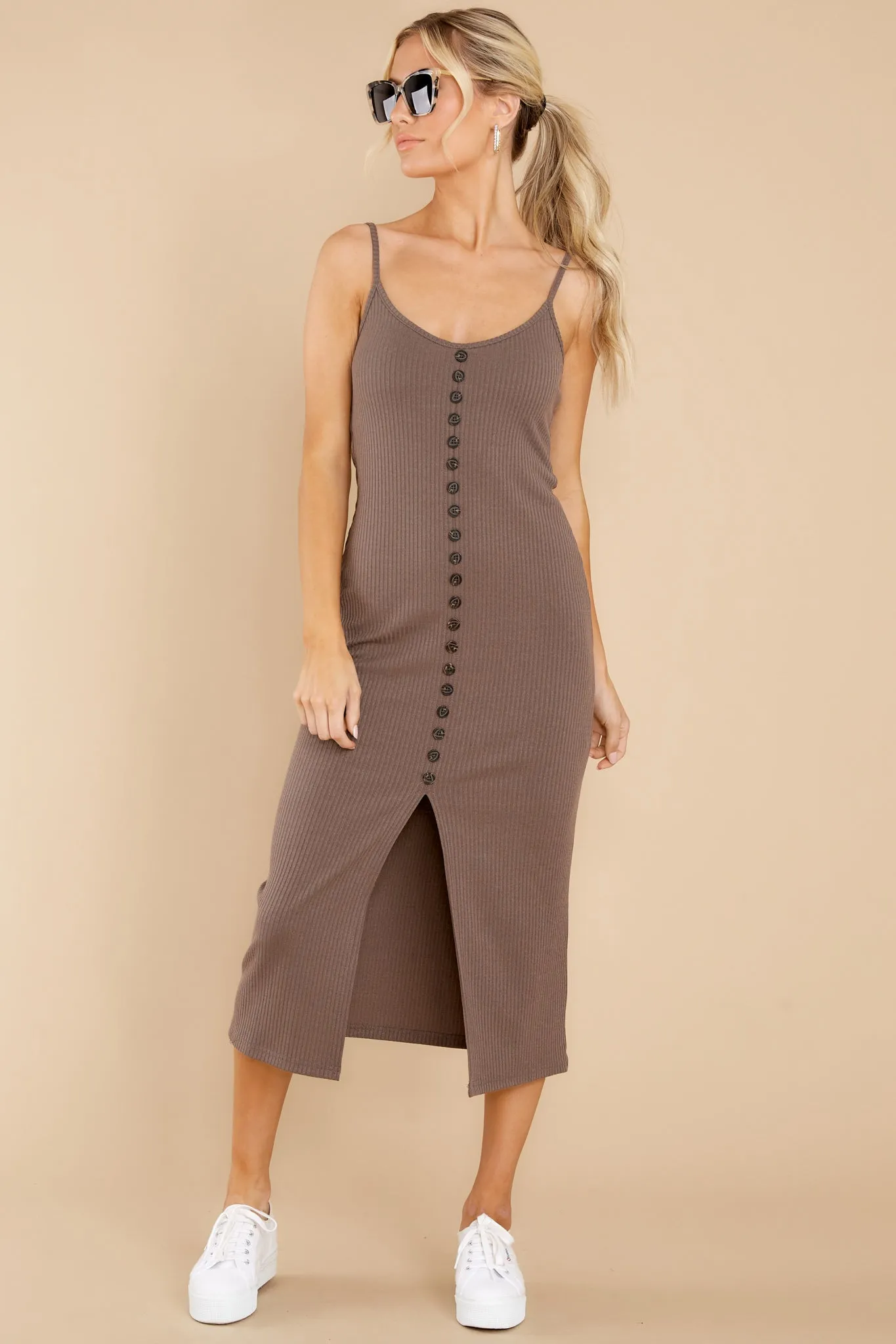 Check The Agenda Pewter Grey Midi Dress