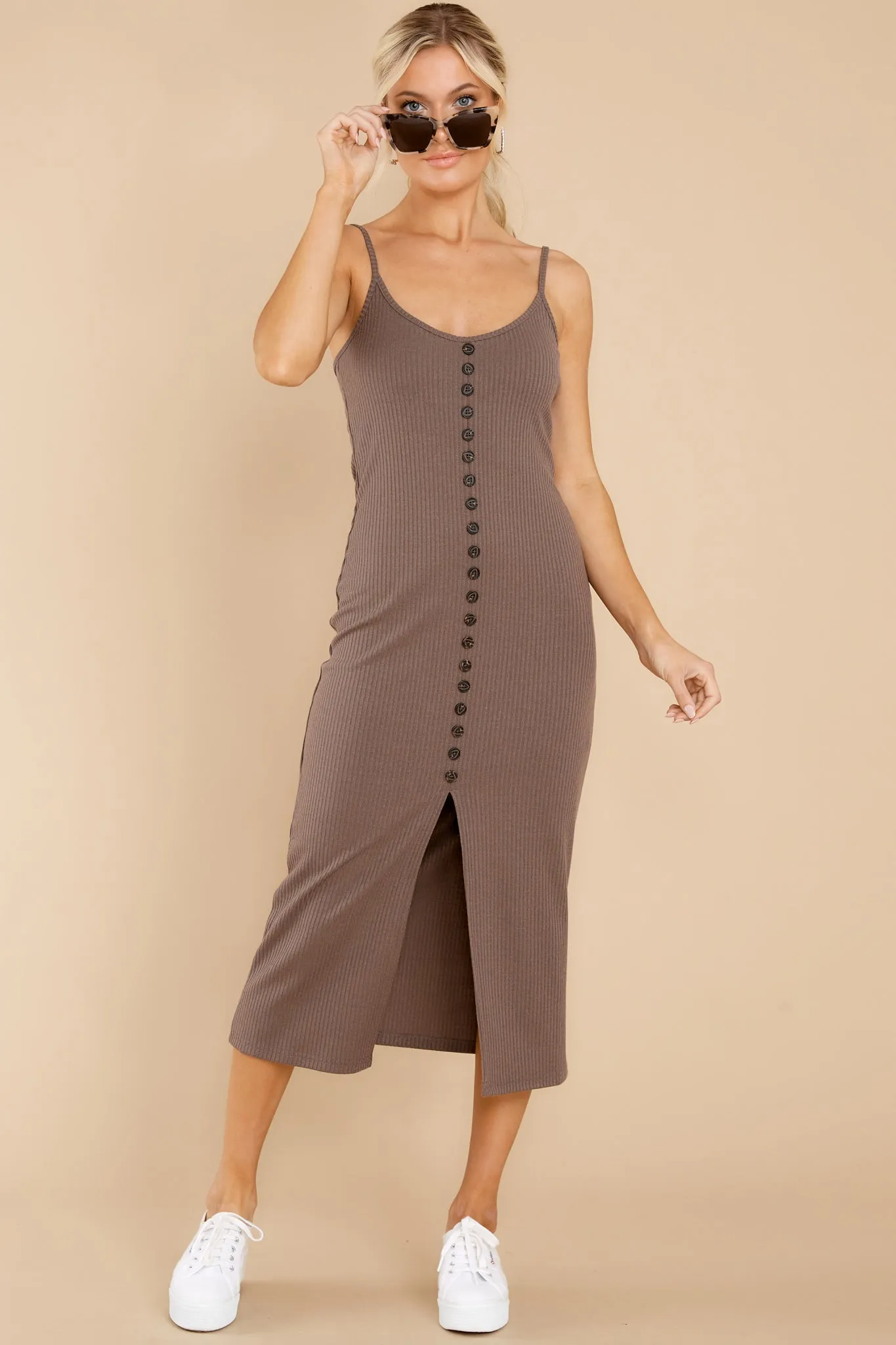 Check The Agenda Pewter Grey Midi Dress