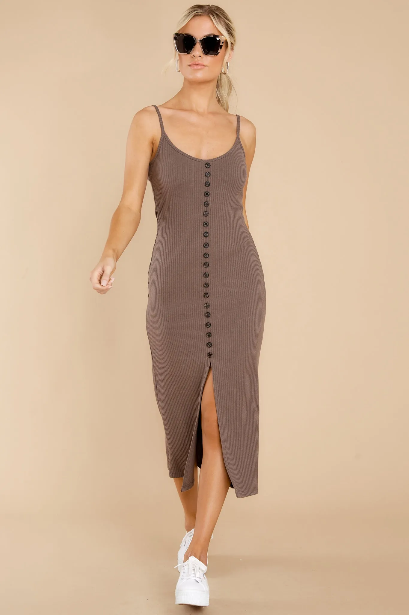 Check The Agenda Pewter Grey Midi Dress