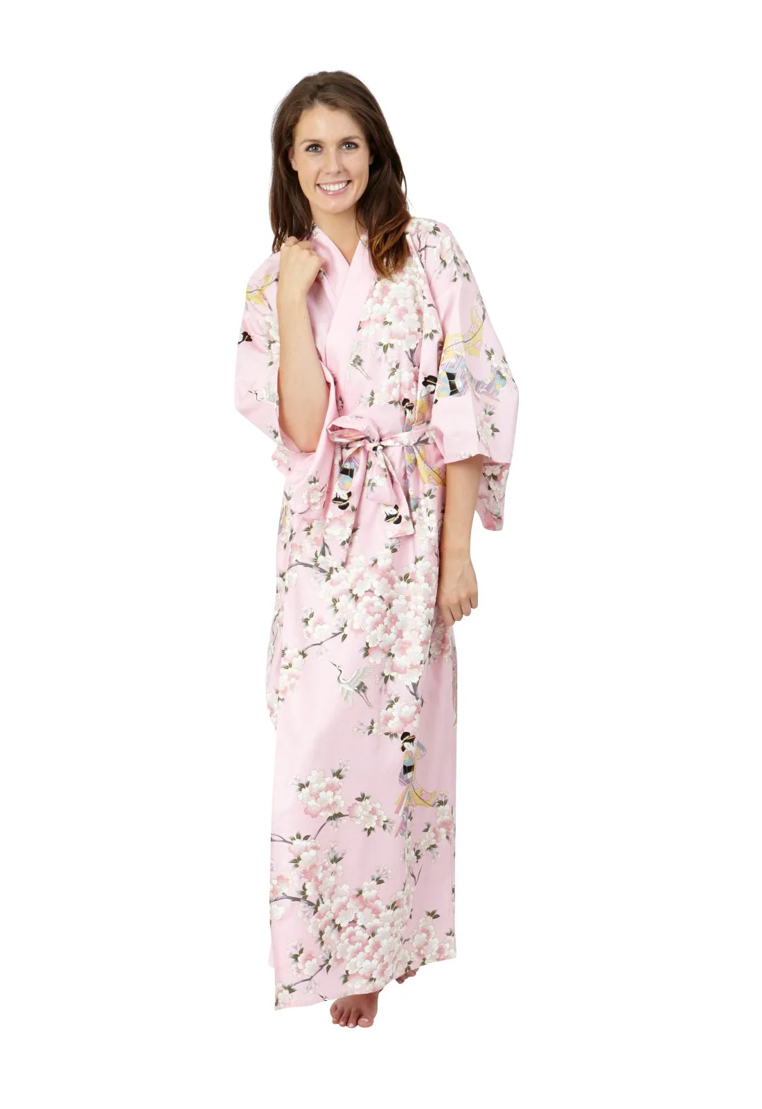 Cherry Blossom & Beauty Long Cotton Kimono