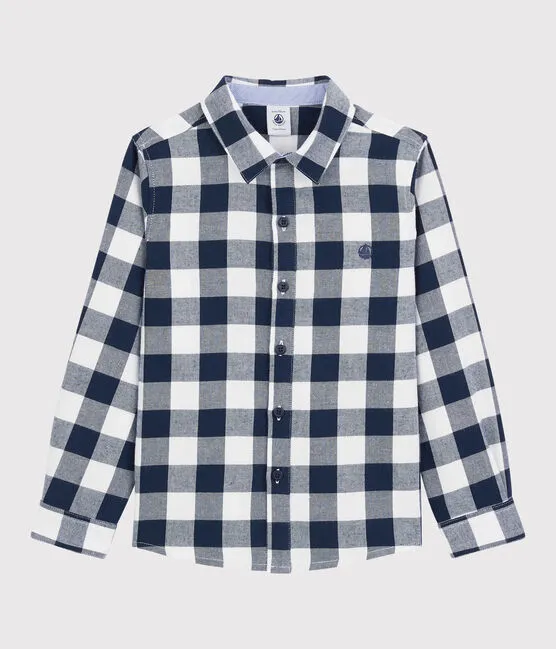 Collared Navy Checkered Shirt