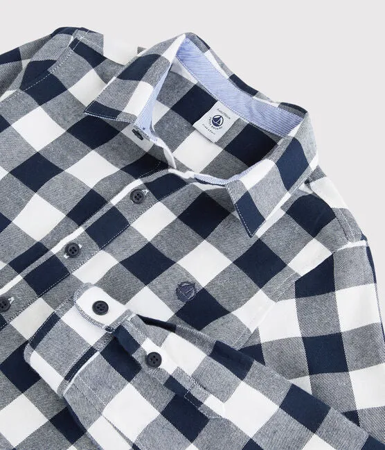 Collared Navy Checkered Shirt