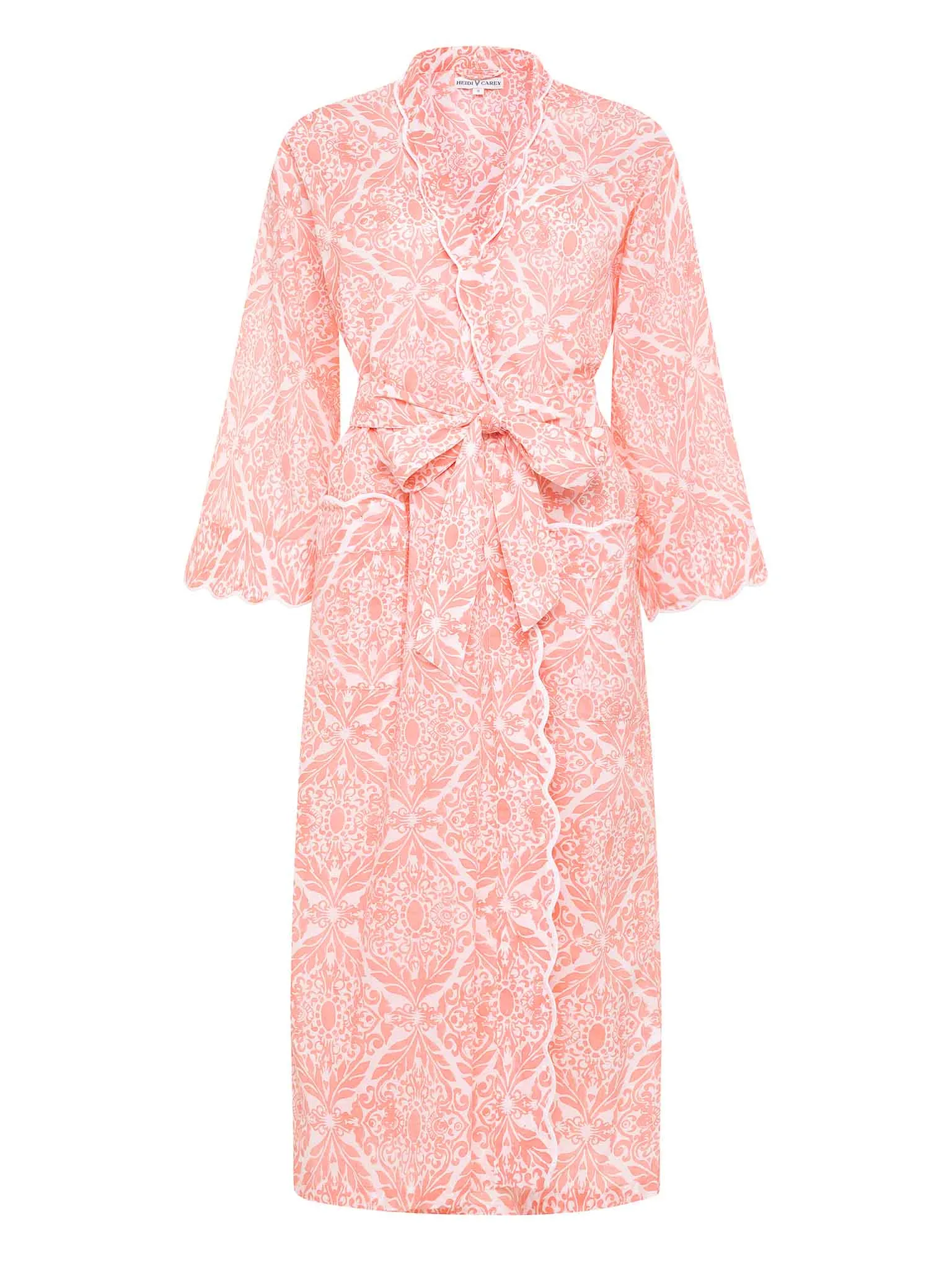 Coral Filigree Kimono Robe