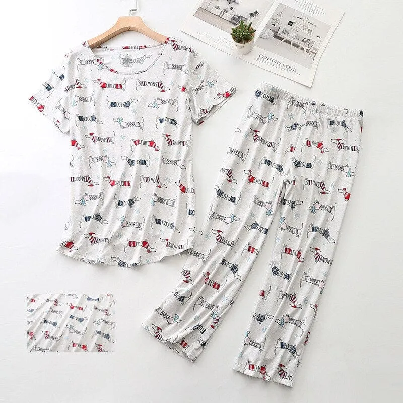 Cozy Dachshund Pajamas And Nightgown