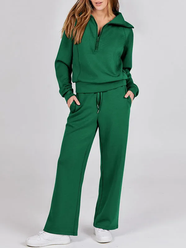 Cozy Quarter-Zip Pollover Set