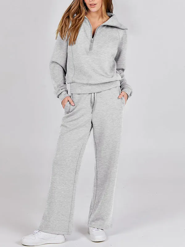 Cozy Quarter-Zip Pollover Set