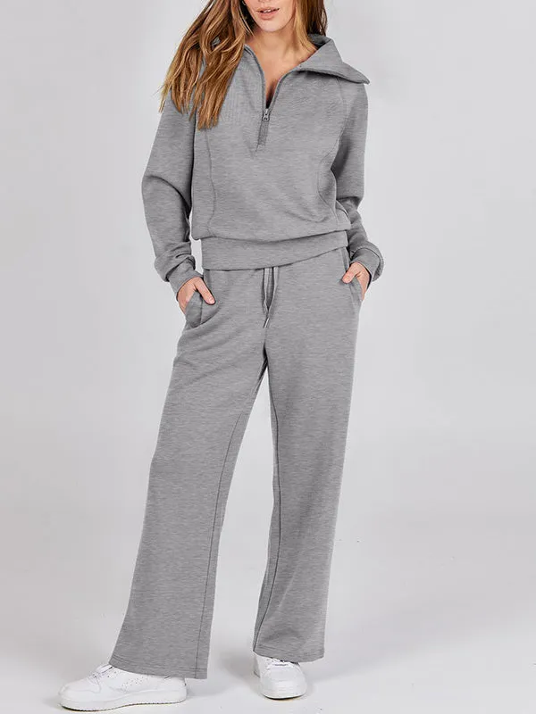 Cozy Quarter-Zip Pollover Set