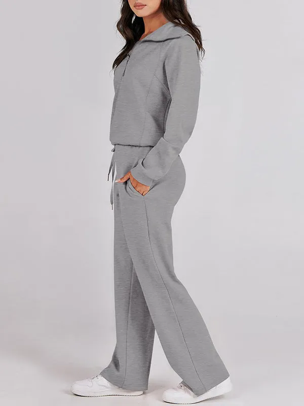 Cozy Quarter-Zip Pollover Set