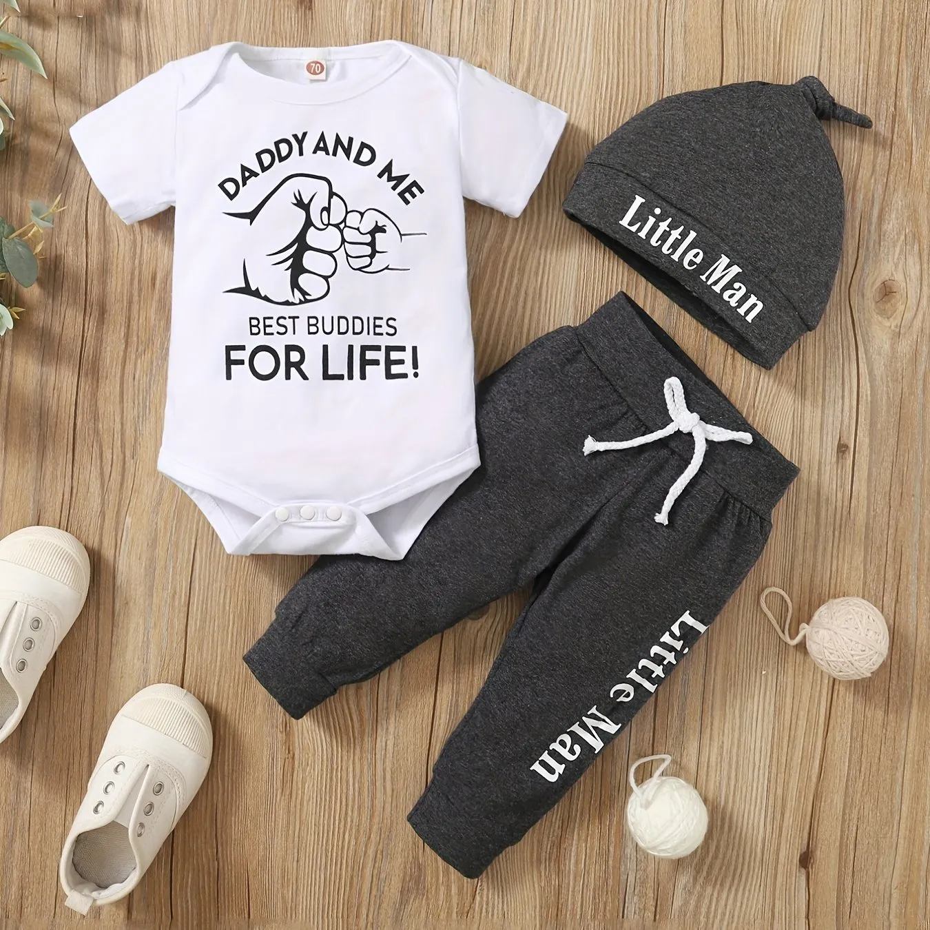 Daddy And Son Print Outfit Set for Baby Boys Gift