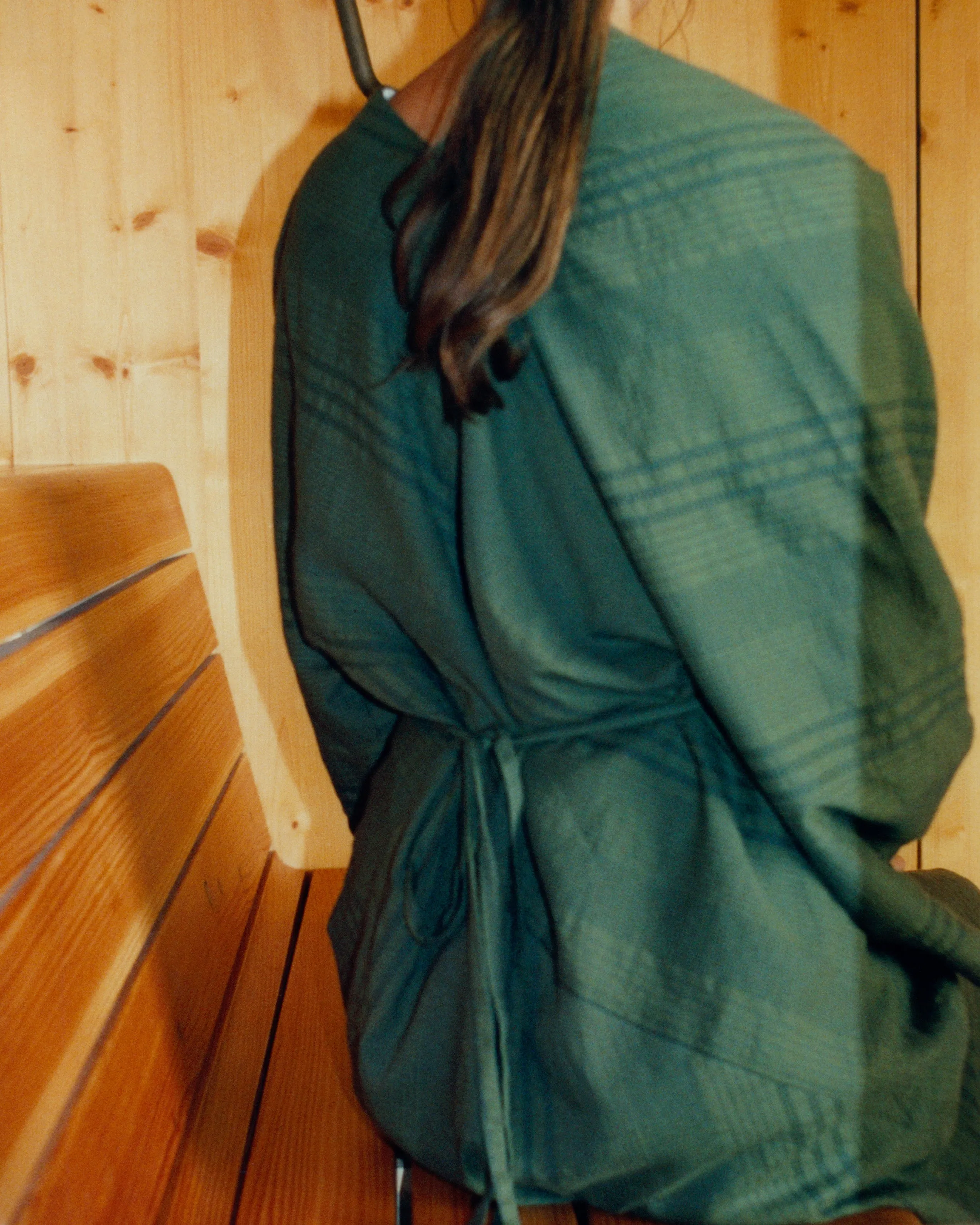 Double Layered Yukata Robe / River Green