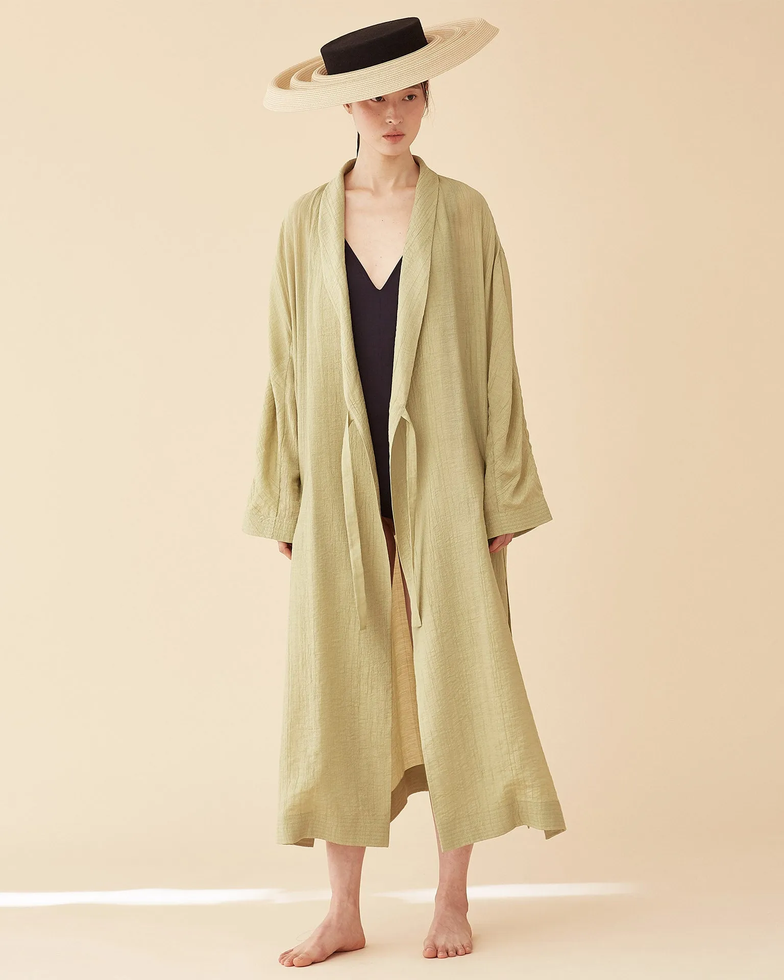 George Shawl Collar Robe / Green Tea