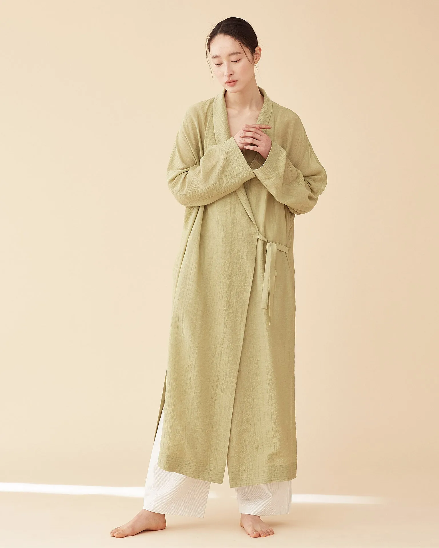 George Shawl Collar Robe / Green Tea