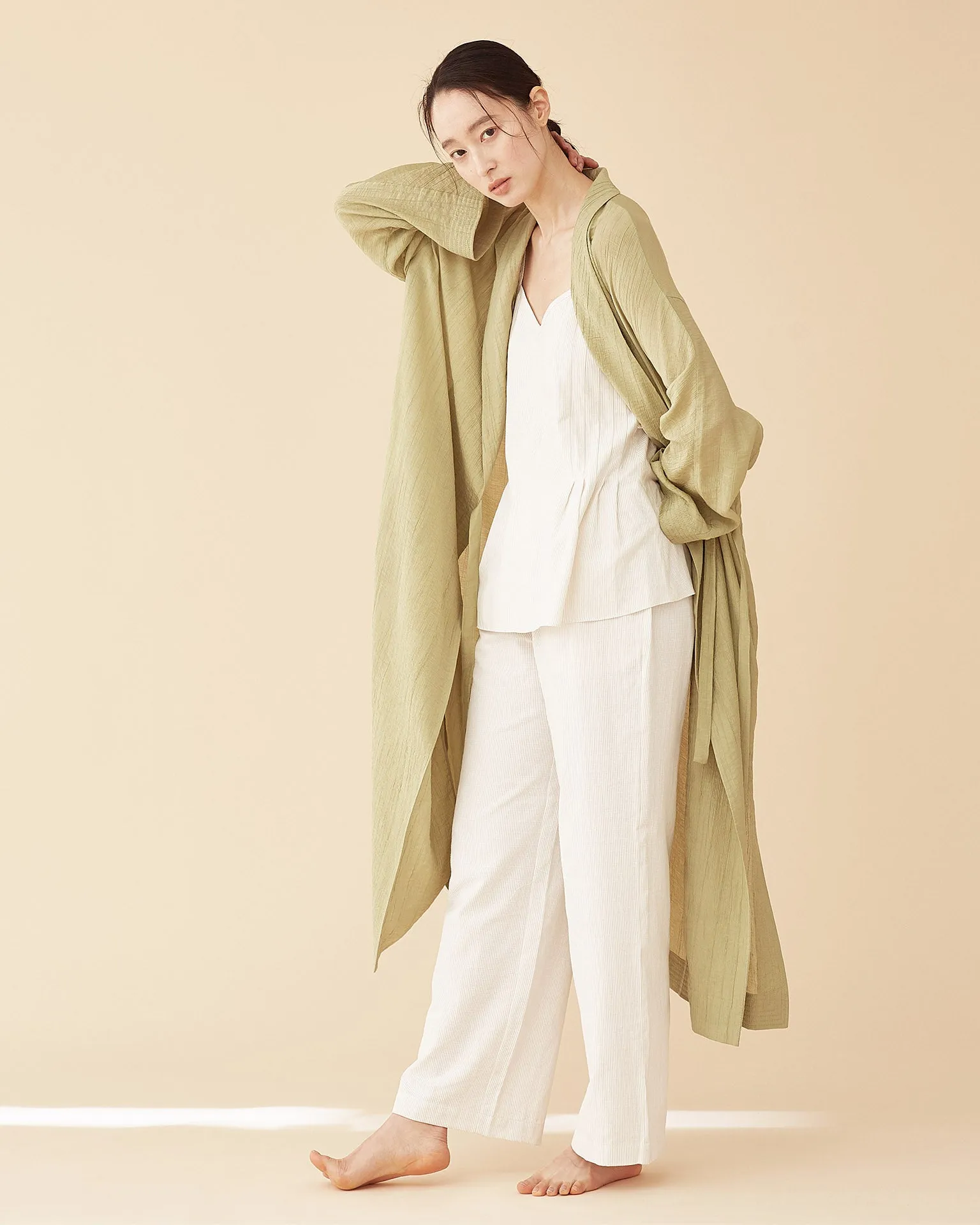 George Shawl Collar Robe / Green Tea